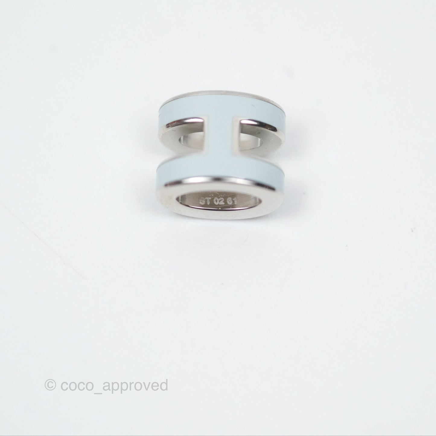 Hermès Mini Pop H Pendant Necklace Bleu Zephyr U2 Silver Hardware
