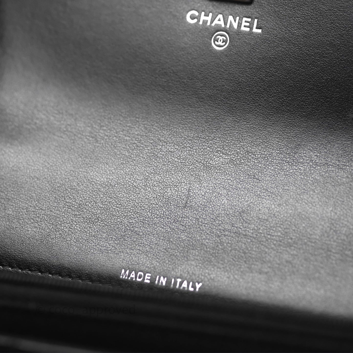 Chanel Mini Crystal Top Handle Wallet On Chain WOC Black Calfskin Gun Metal Hardware 23K