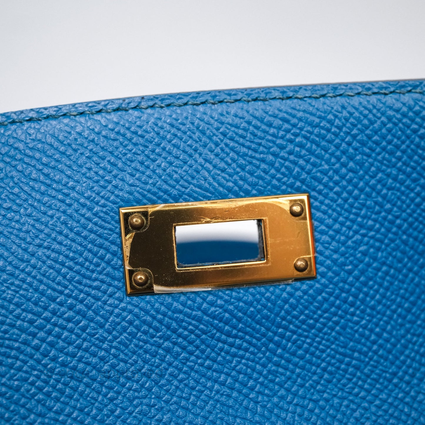 Hermès Kelly 28 Blue Epsom Gold Hardware
