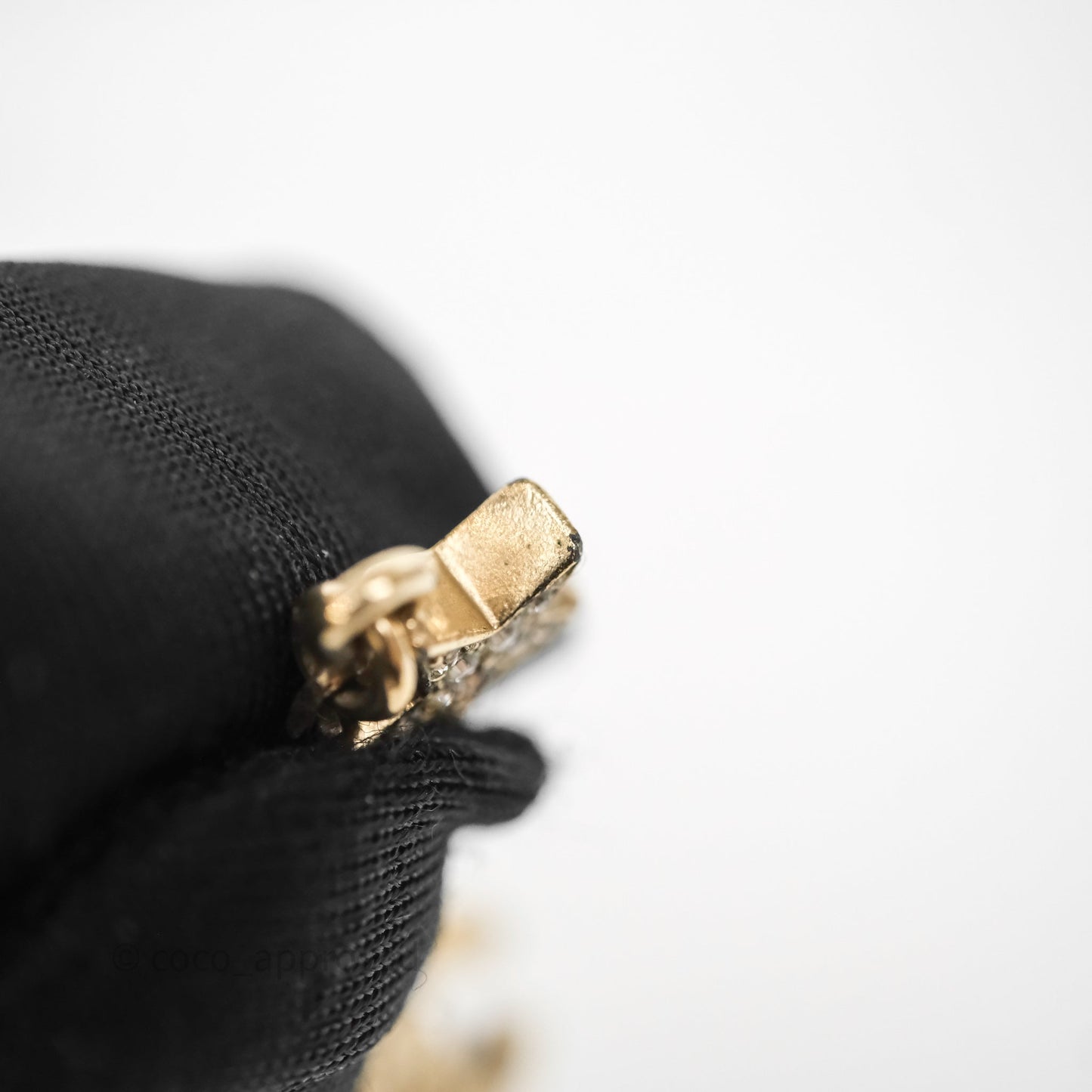 Chanel Crystal Star CC Drop Earrings Gold Tone 23K