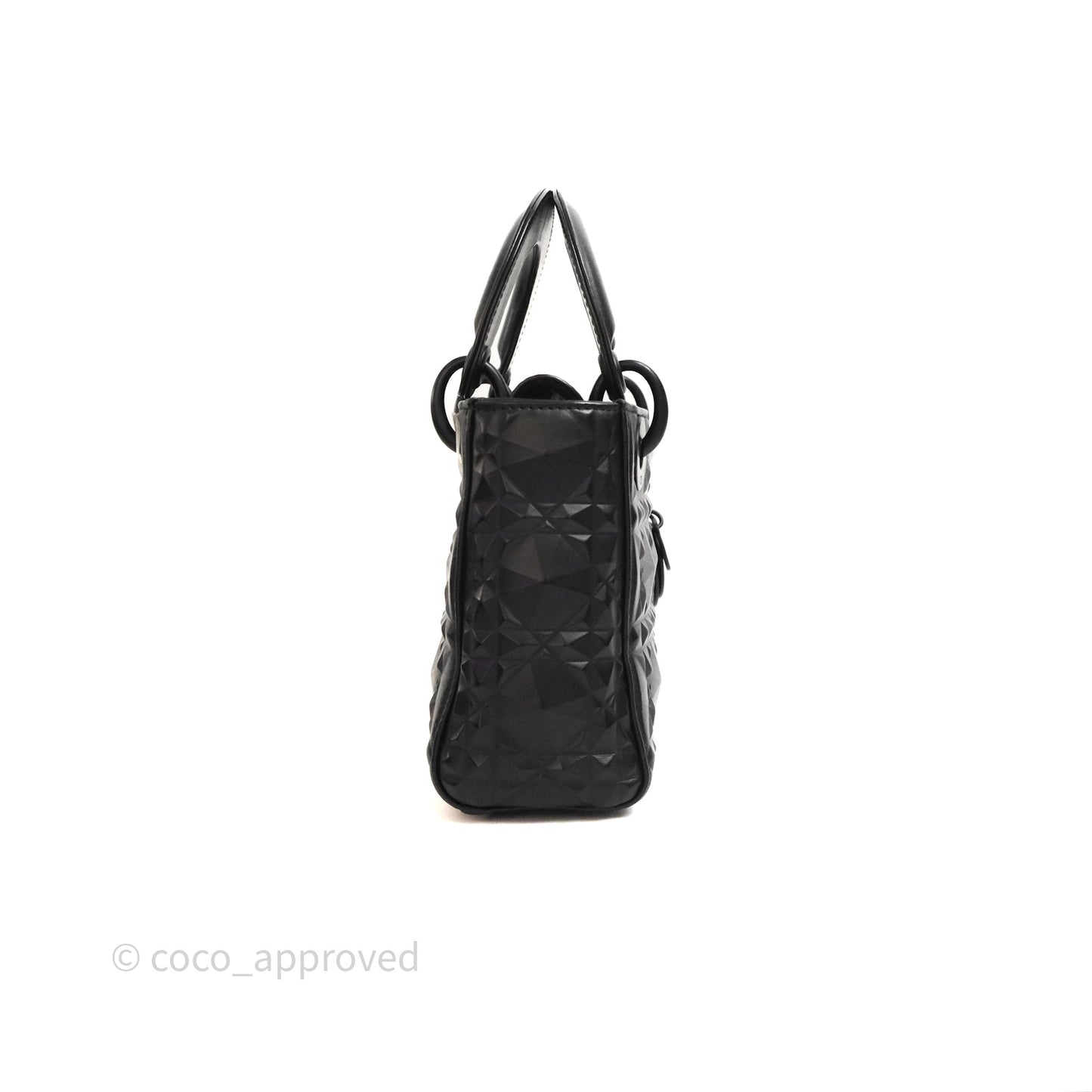 Dior Mini Lady Dior So Black Cannage Calfskin with Diamond Motif