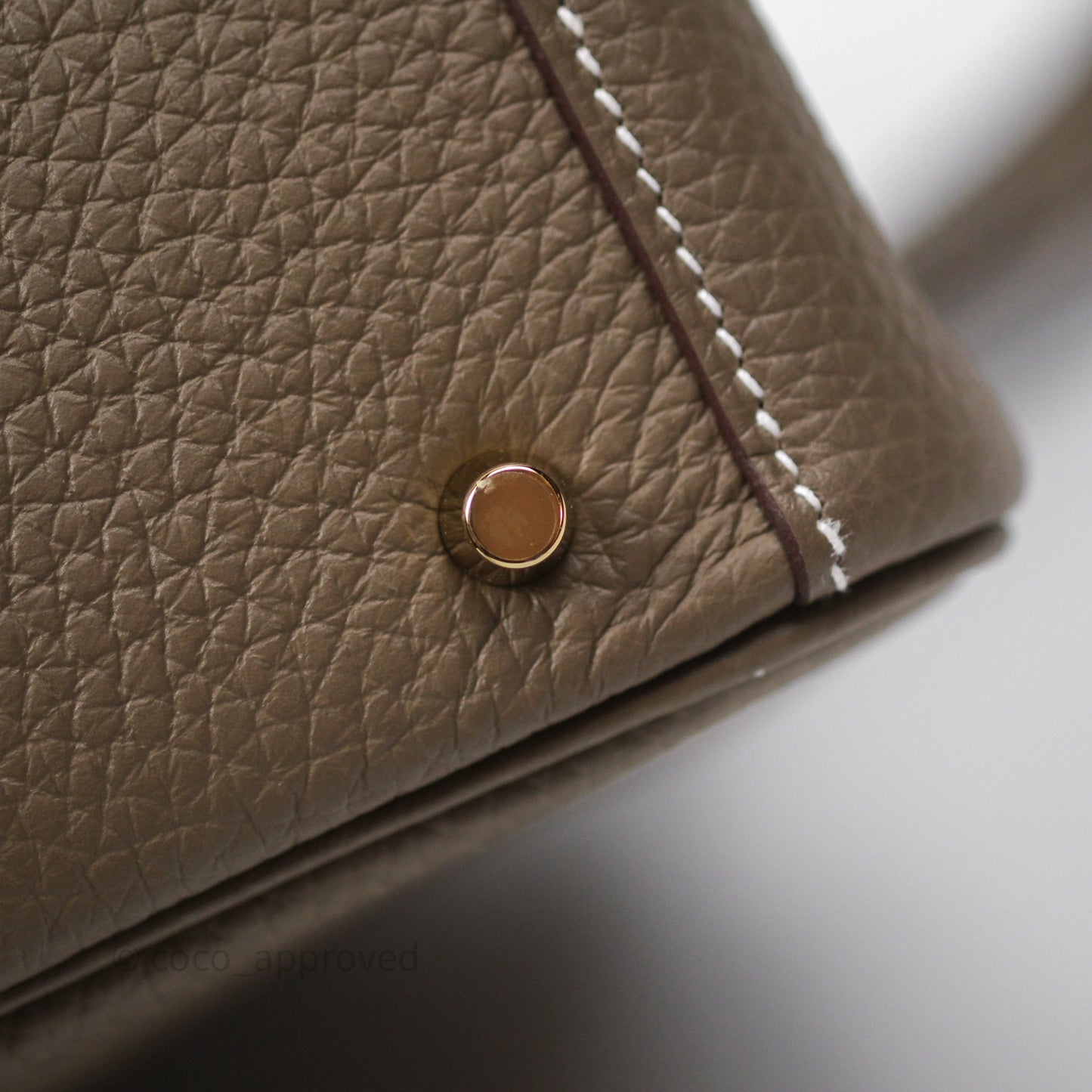 Hermès Mini Lindy 20 Etoupe 18 Clemence Gold Hardware