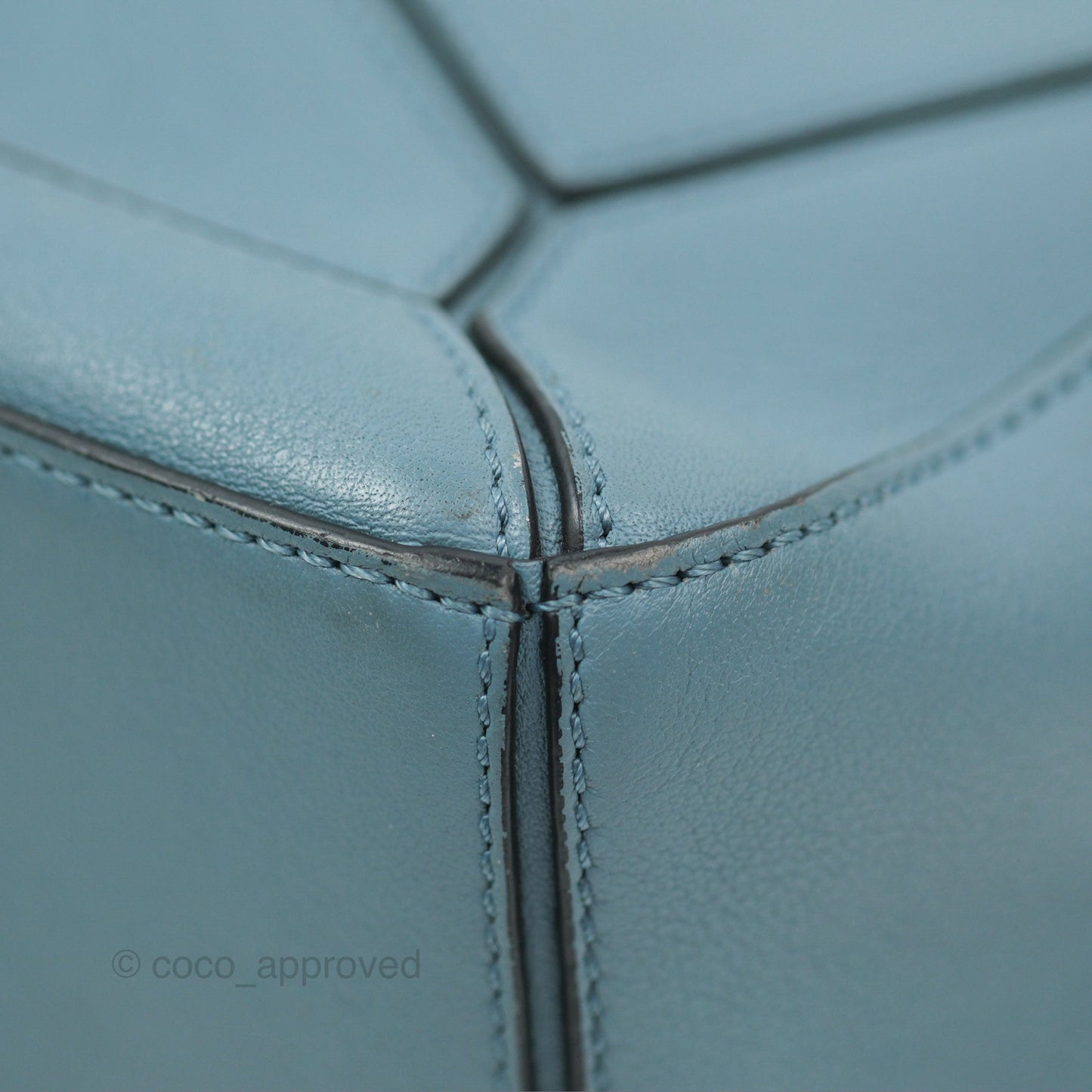 Loewe Small Puzzle Bag Stone Blue Calfskin Silver Hardware