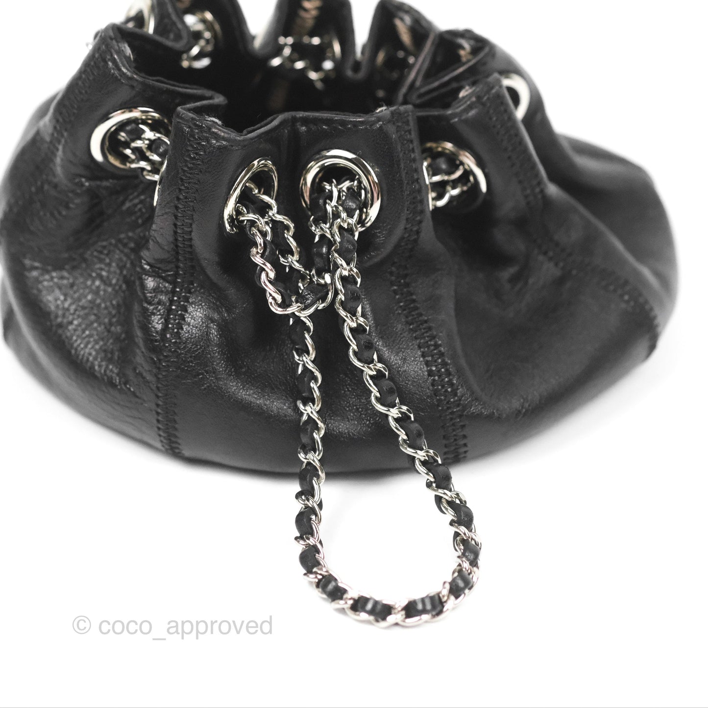 Chanel Mini Reversible Mini Sac Cordon Black/Peach Lambskin/Satin