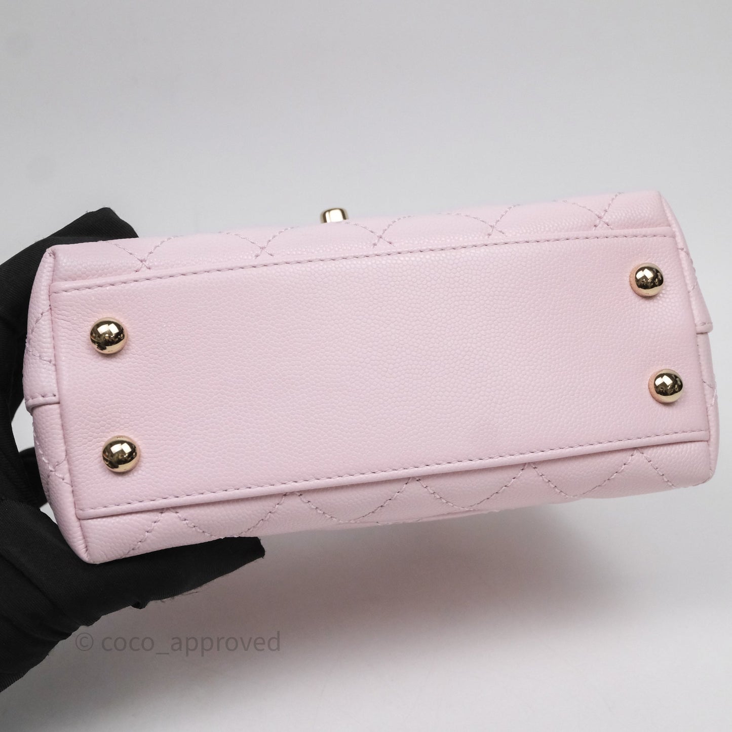 Chanel Mini Coco Handle Light Pink Caviar Gold Hardware