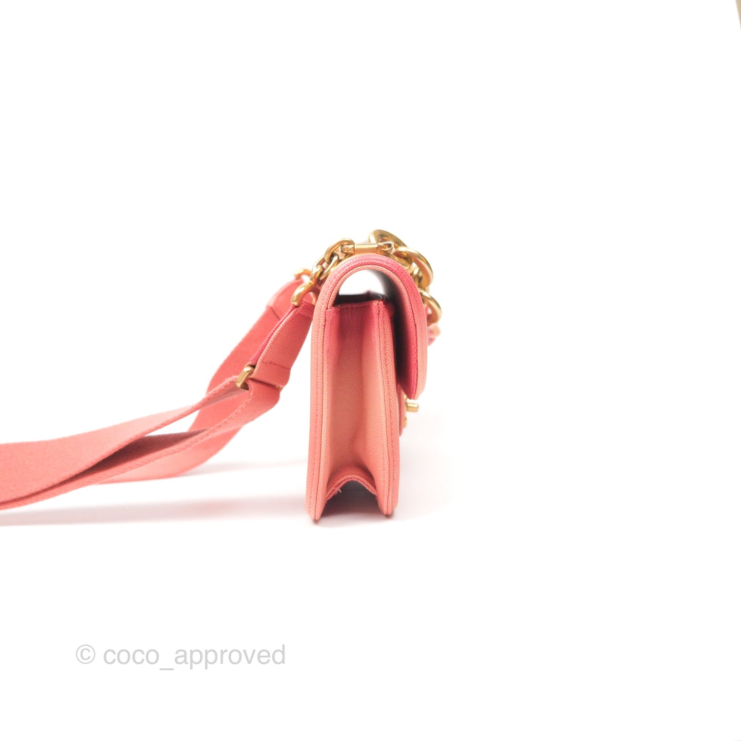 Chanel Sunset On The Sea Flap Bag Pink Caviar Aged Gold Hardware