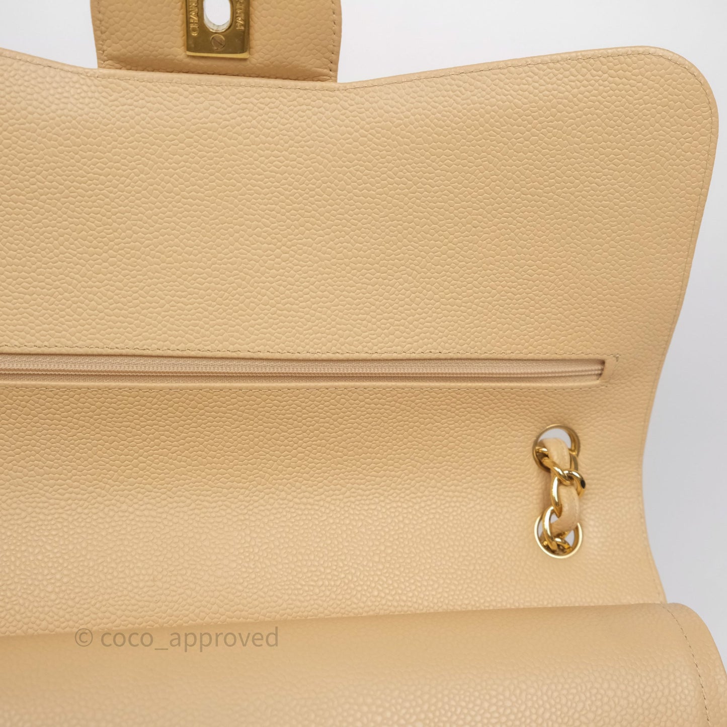 Chanel Jumbo Double Flap Beige Caviar Gold Hardware⁣⁣