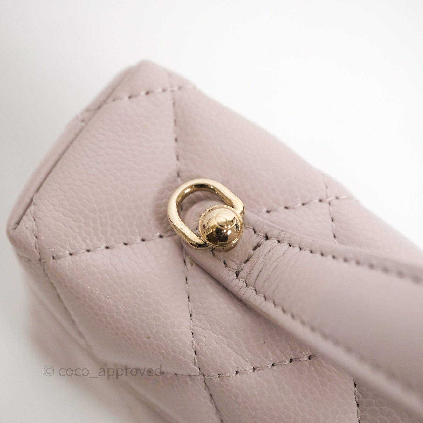 Chanel Top Handle Long Vanity with Chain Lilac Caviar Gold Hardware