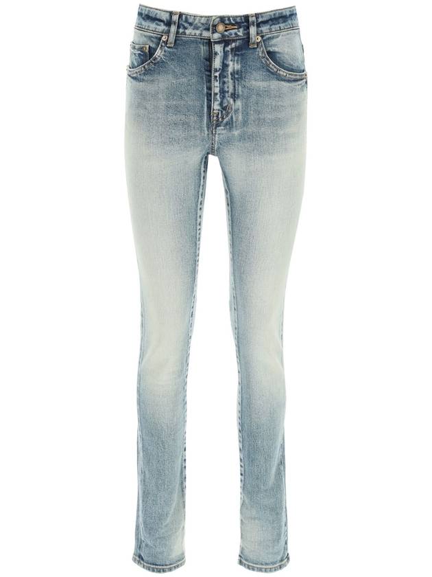 Luxury Saint Laurent Women's Denim Skinny Jeans Light Blue