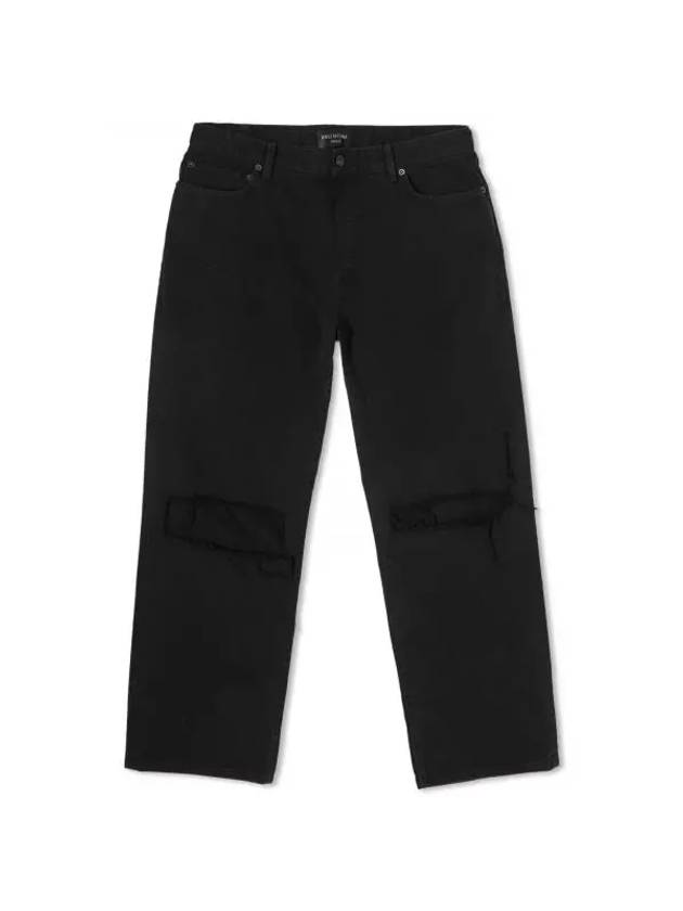 Luxury Balenciaga Loose Fit Buckle Jeans Black