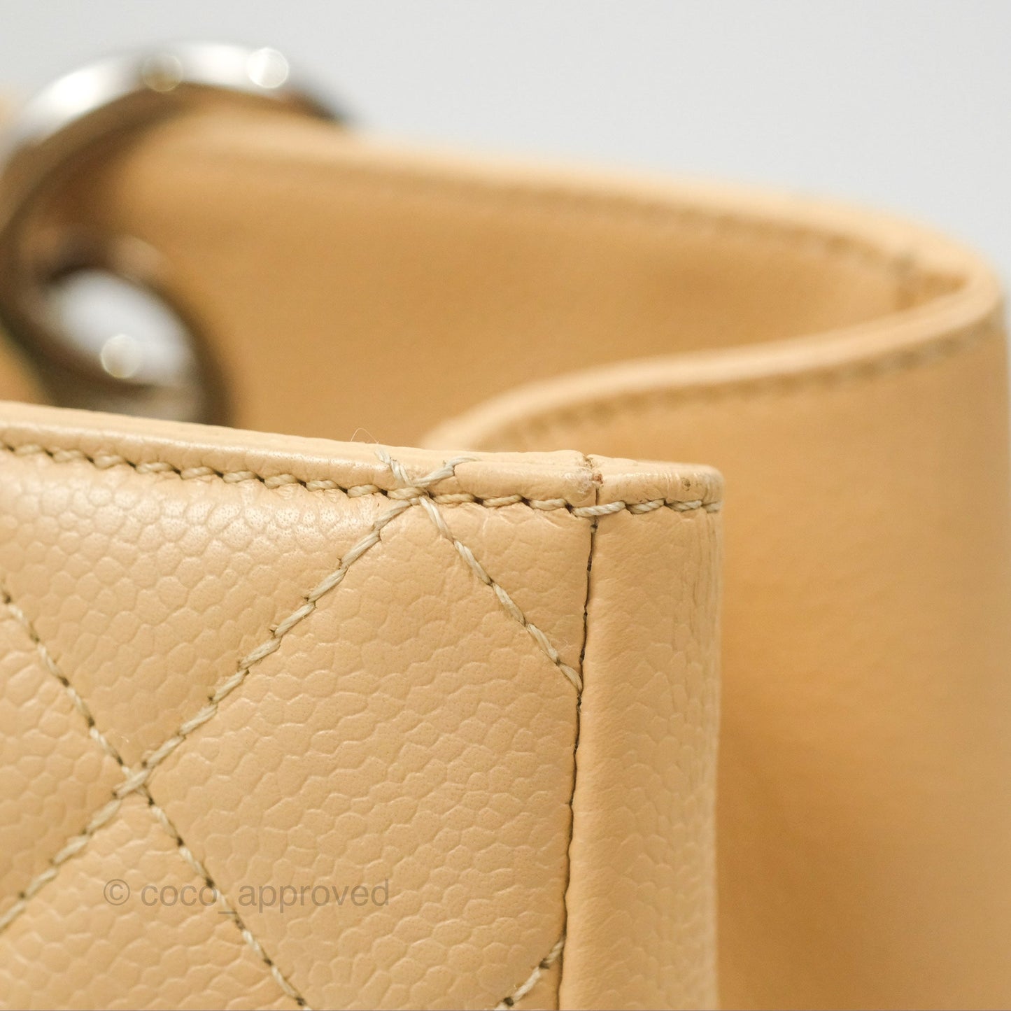 Chanel GST Beige Caviar Silver Hardware