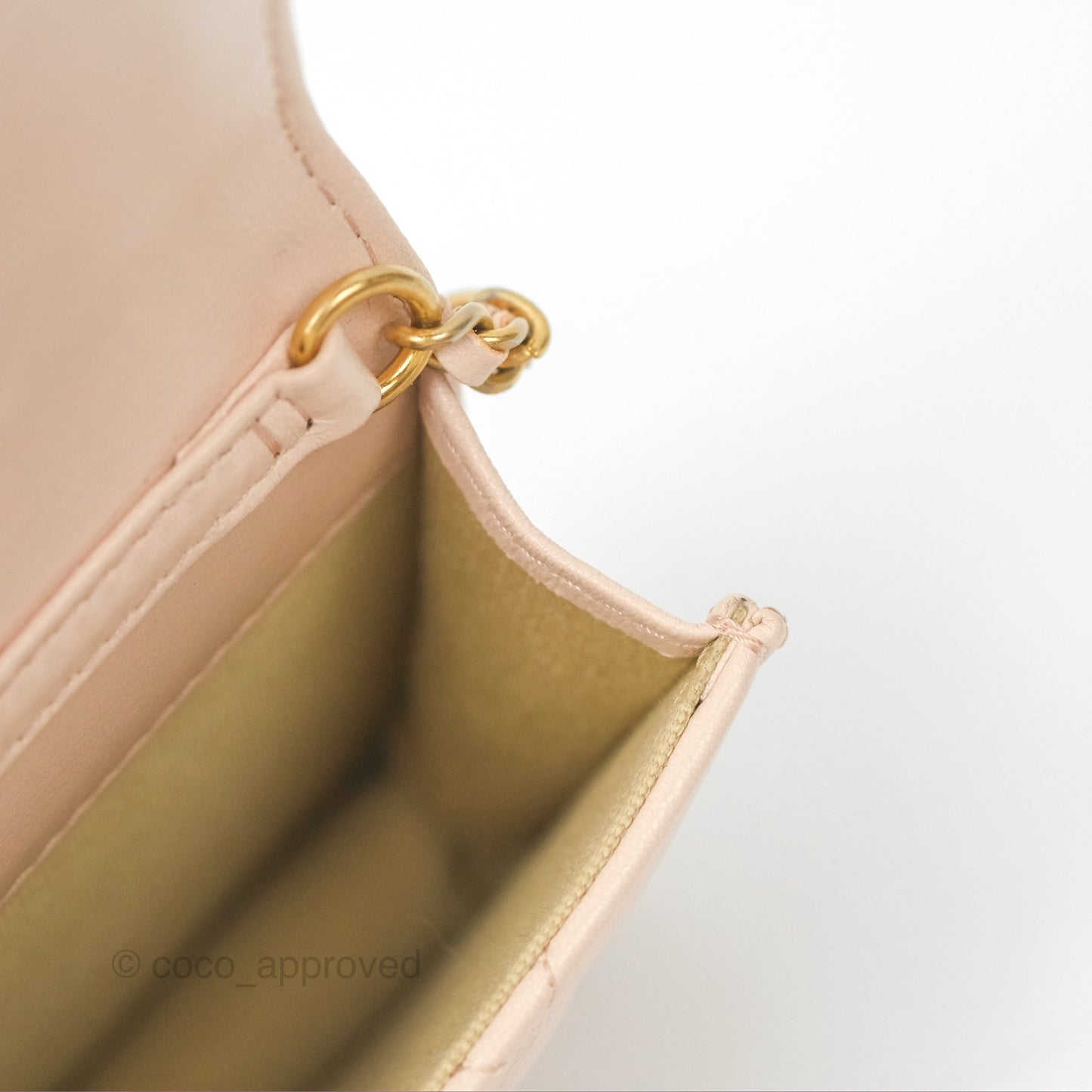 Chanel Mini Pearl Crush Clutch With Chain Belt Rose Clair Pink Aged Gold Hardware