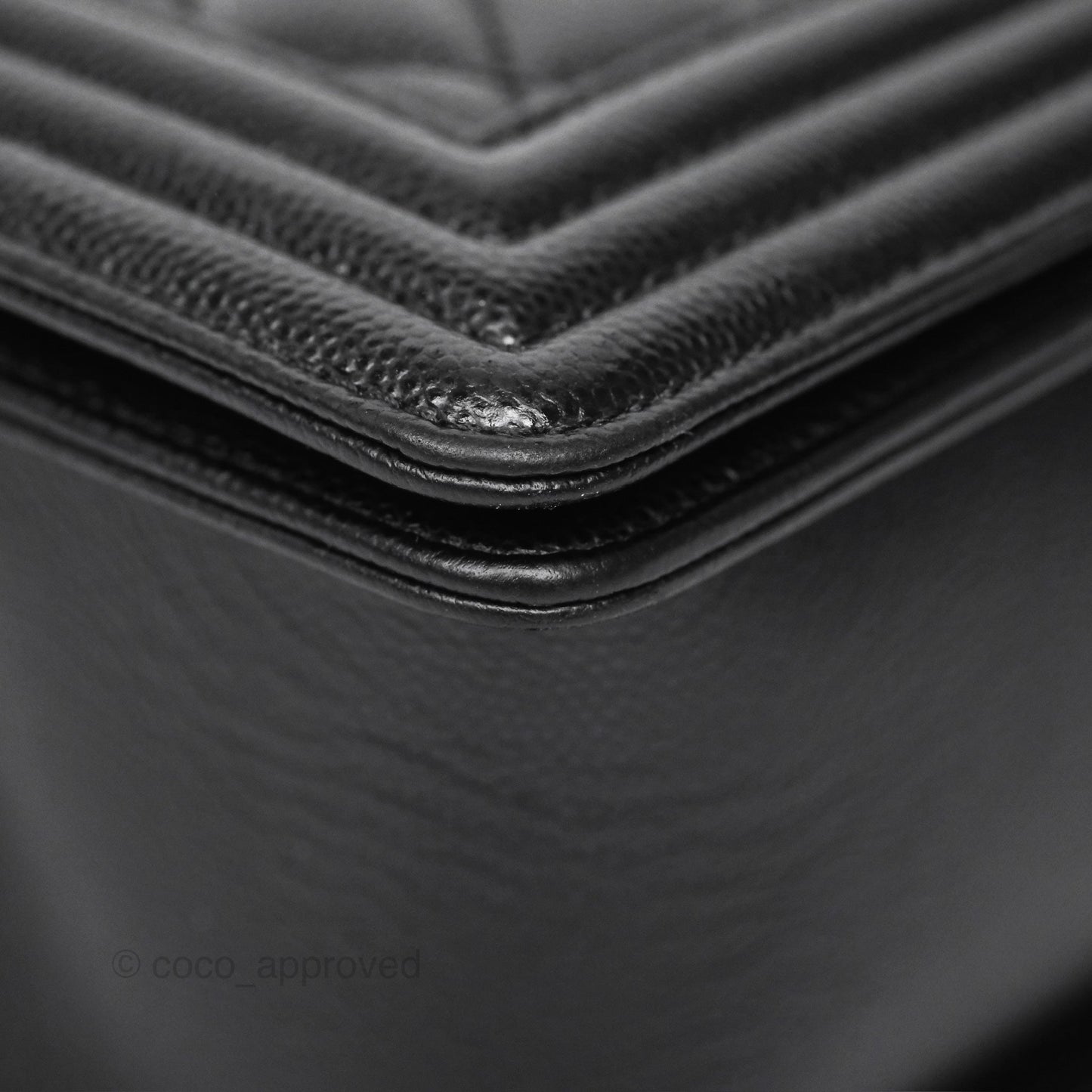 Chanel Medium Boy Quilted Black Caviar Ruthenium Hardware