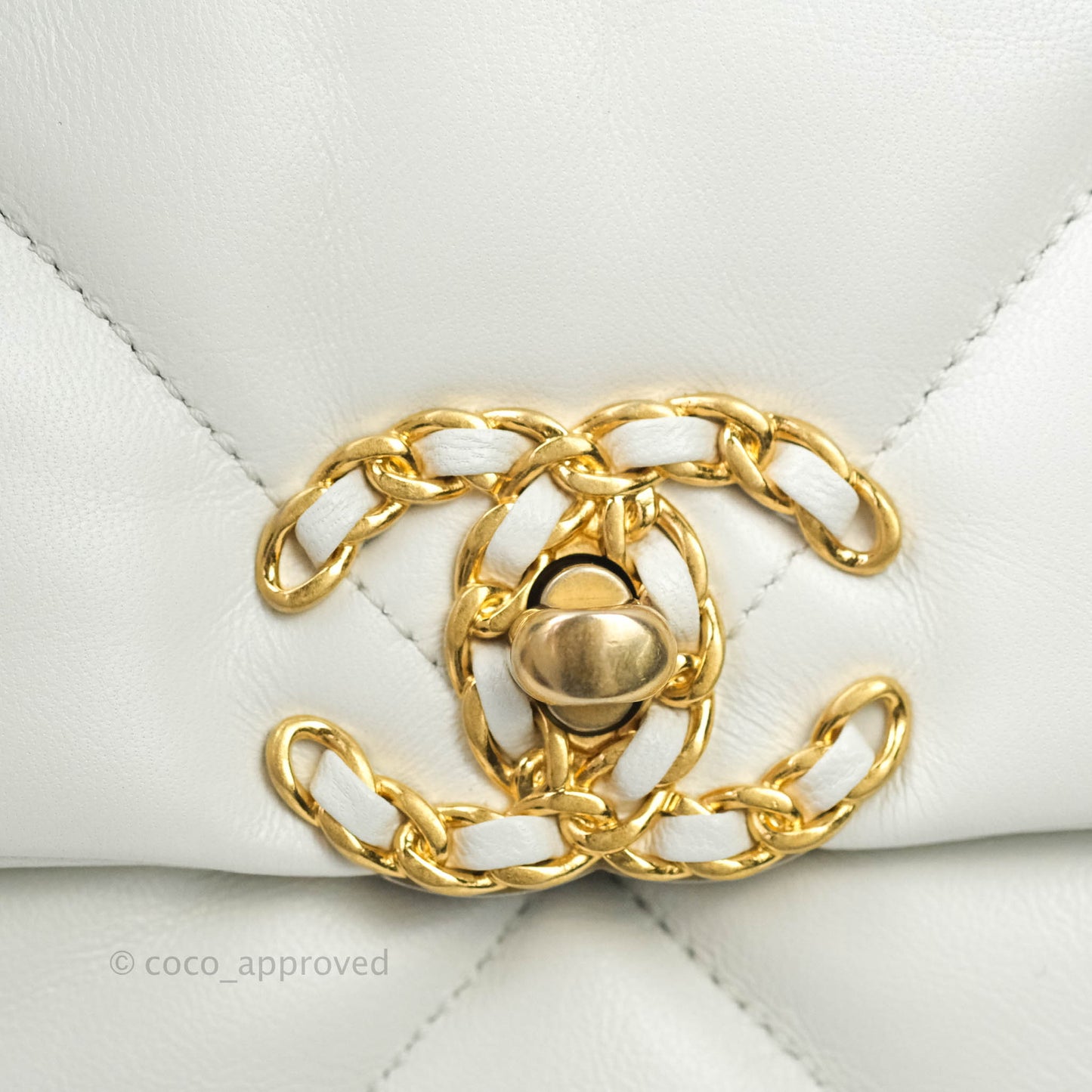 Chanel 19 Small White Mixed Hardware