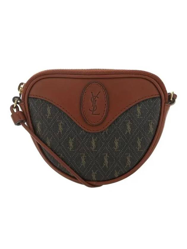 Luxury Saint Laurent Le Monogram Canvas Coir Coin Cross Bag Brown