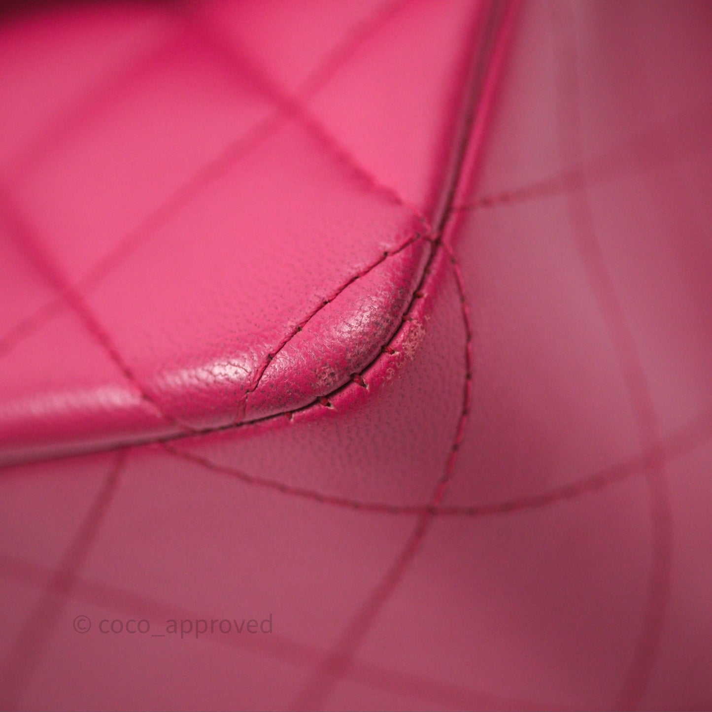Chanel Quilted Mini Rectangular Flap Dark Pink Lambskin Silver Hardware