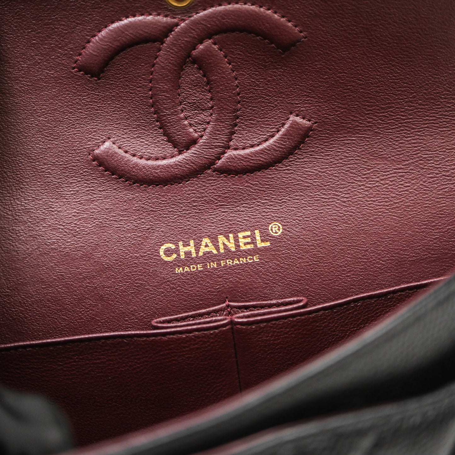 Chanel Classic M/L Medium Flap Quilted Black Caviar Gold Hardware