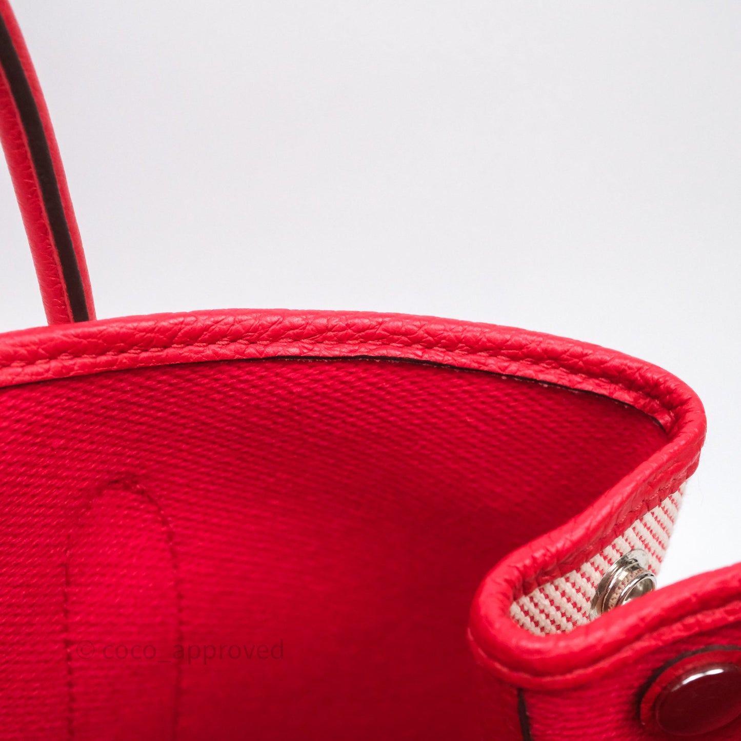 Hermès Garden Party 30 Canvas Rouge Grenade Palladium Hardware