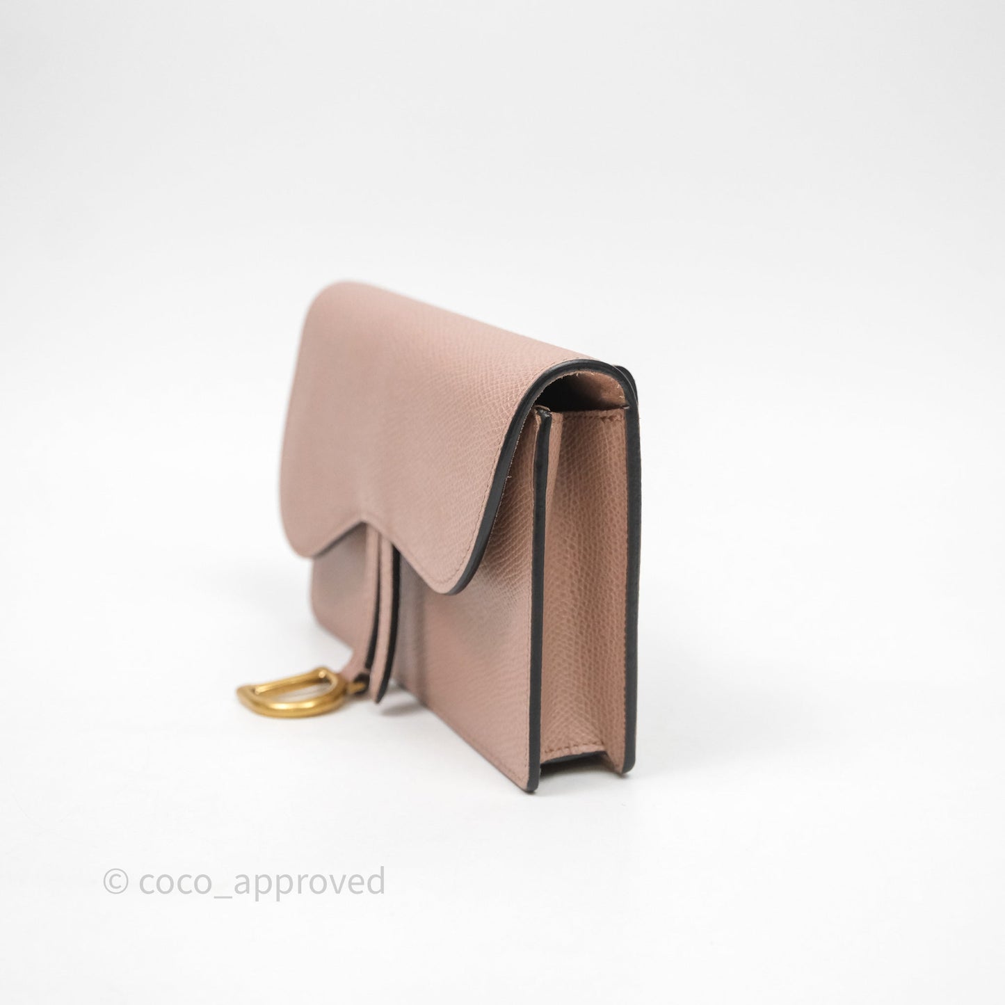Christian Dior Saddle Belt Pouch Dusty Pink Matte Calfskin Gold Hardware