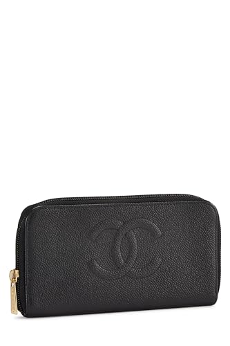 Chanel,  Black Caviar 'CC' Zip Wallet, Black