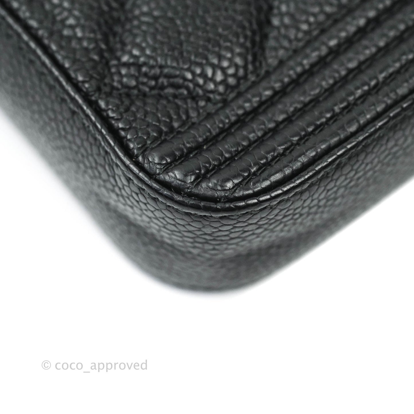 Chanel Le Boy Double Zip Wallet On Chain Caviar Black Aged Gold Hardware