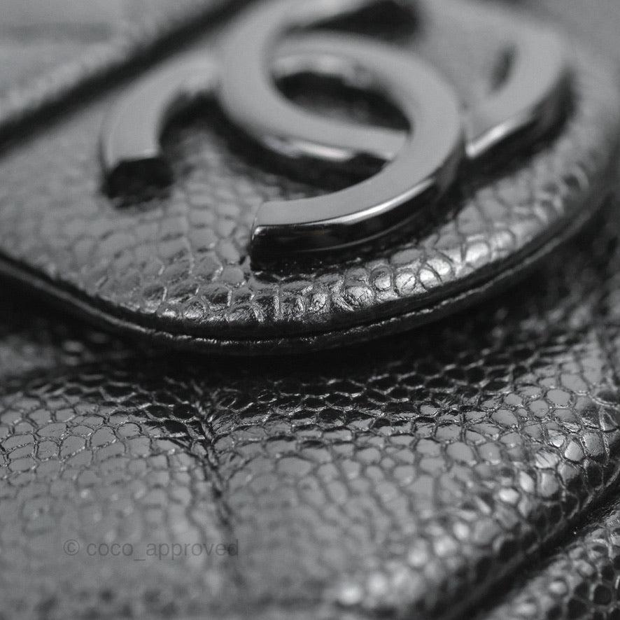Chanel Quilted Mini Square Flap Bag So Black Caviar Incognito