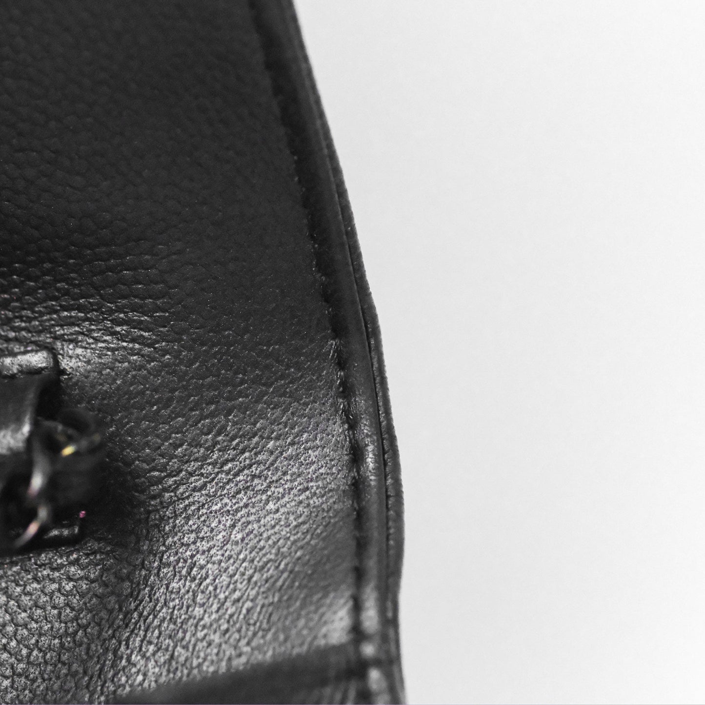 Chanel Quilted Boy Wallet on Chain WOC So Black Caviar
