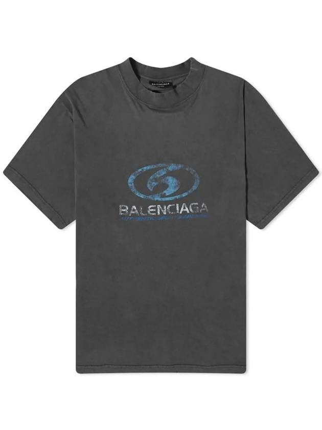 Luxury Balenciaga Surfer Medium Fit Short Sleeve T-Shirt Navy
