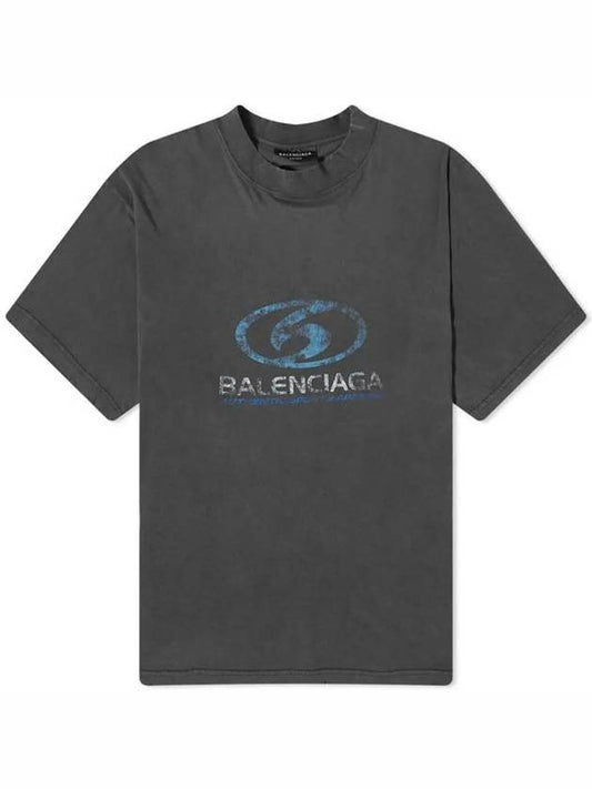 Luxury Balenciaga Surfer Medium Fit Short Sleeve T-Shirt Navy