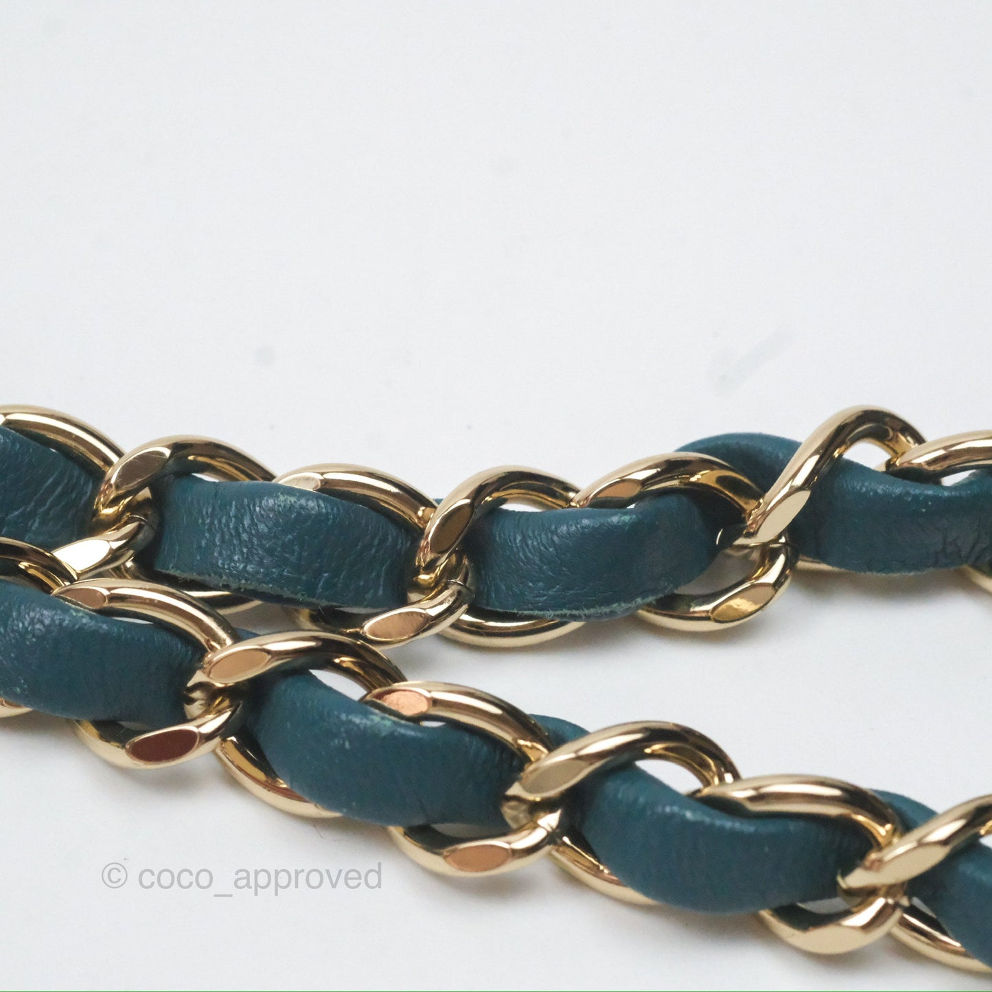 Chanel Mini Rectangular Flap Teal Tweed Gold Hardware