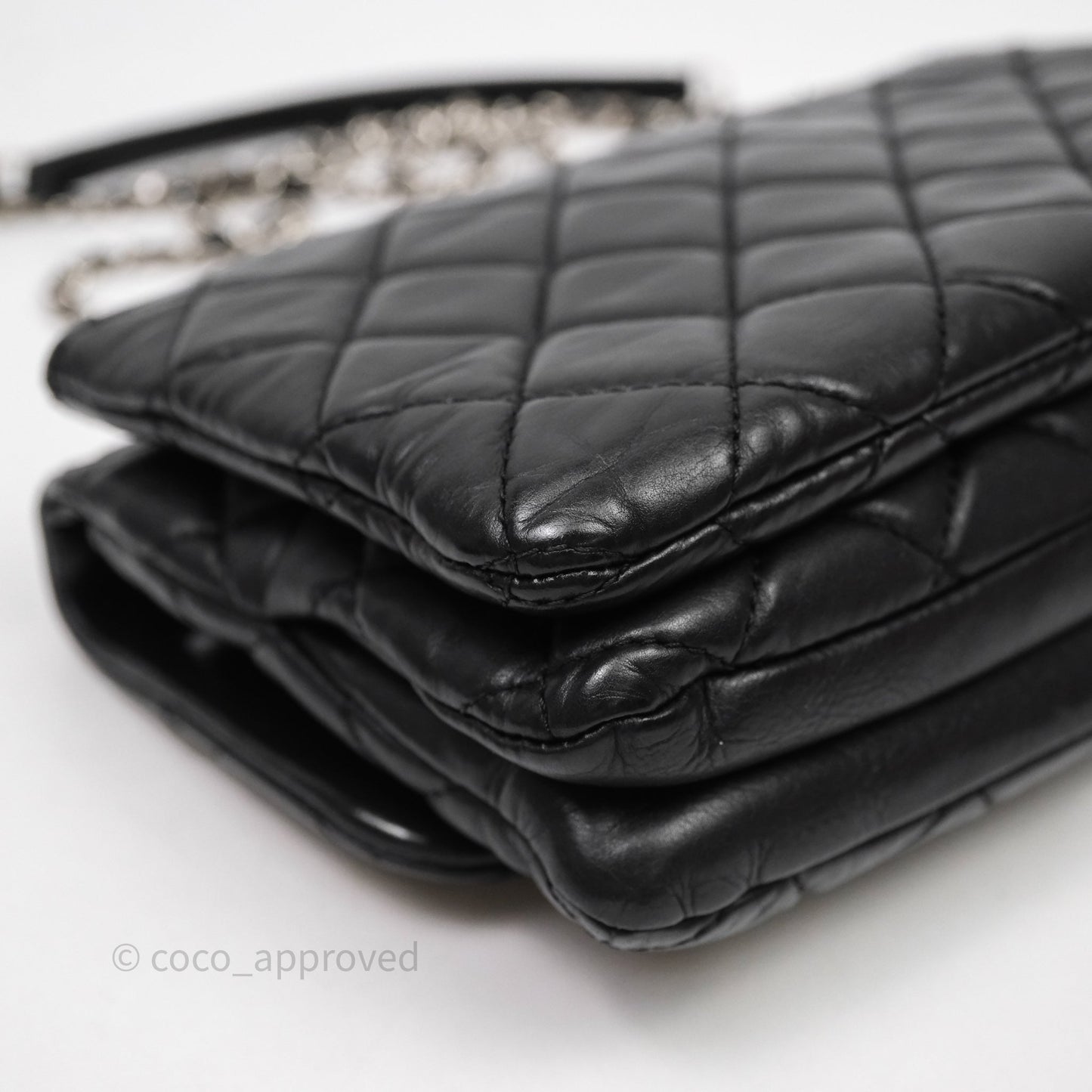 Chanel Quilted Flap Black Calfskin Silver Hardware
