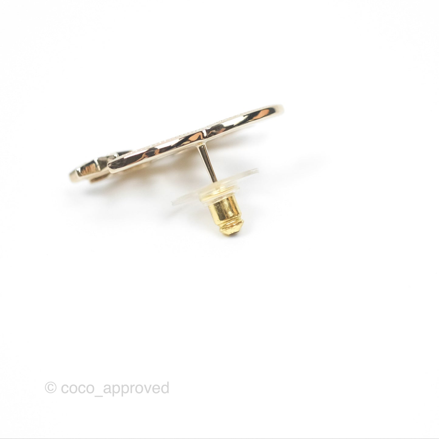 Chanel CC Crystal Star Earrings Gold Tone 23B