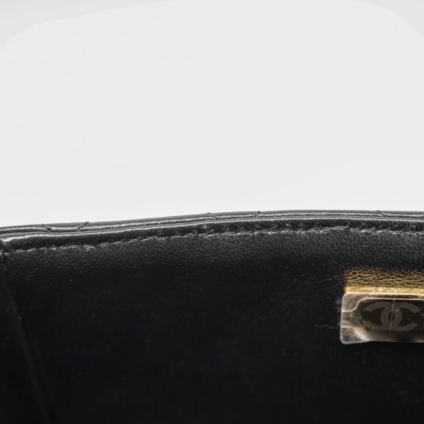 Chanel Mini Square Quilted Black Lambskin Gold Hardware