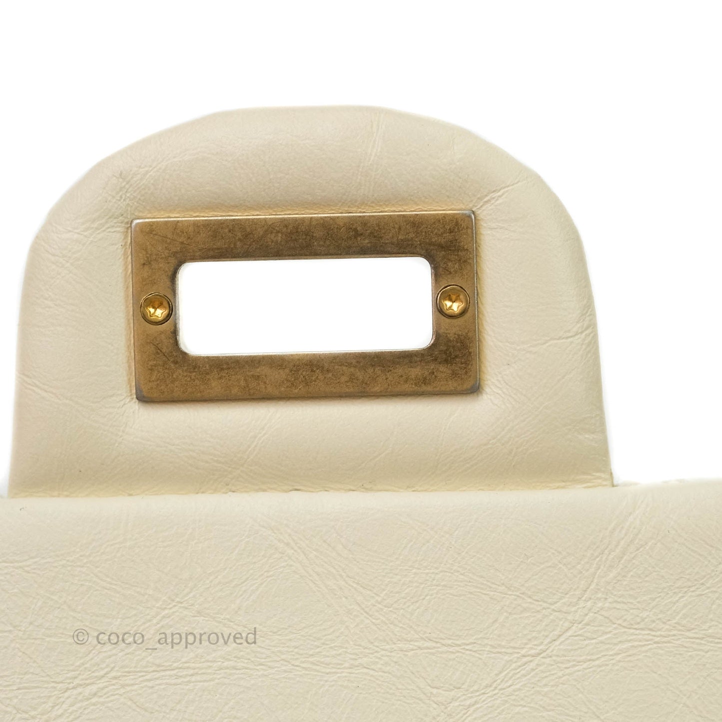 Chanel Mini Reissue 224 White Aged Calfskin Aged Gold Hardware