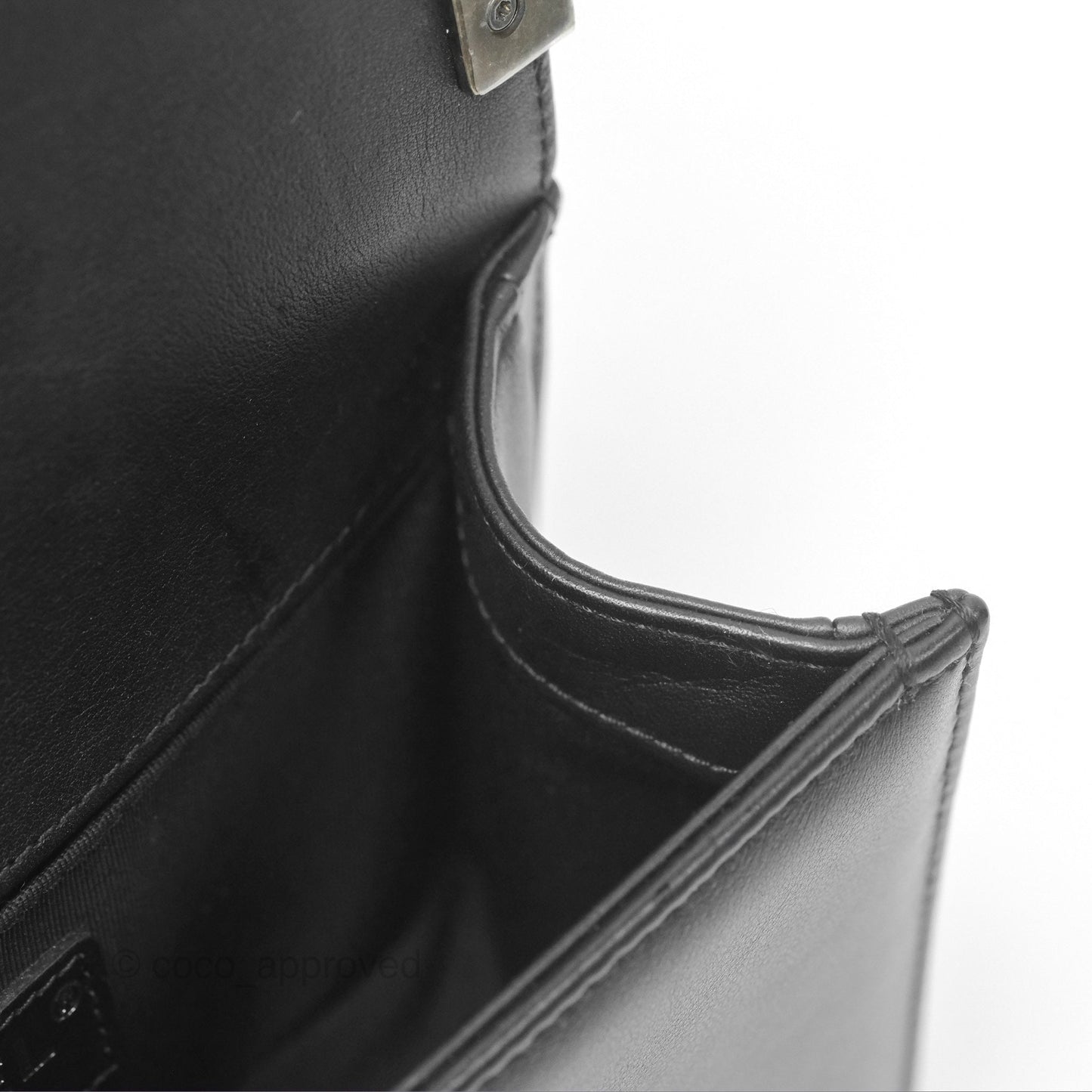 Chanel Small Boy Quilted Black Calfskin Ruthenium Hardware