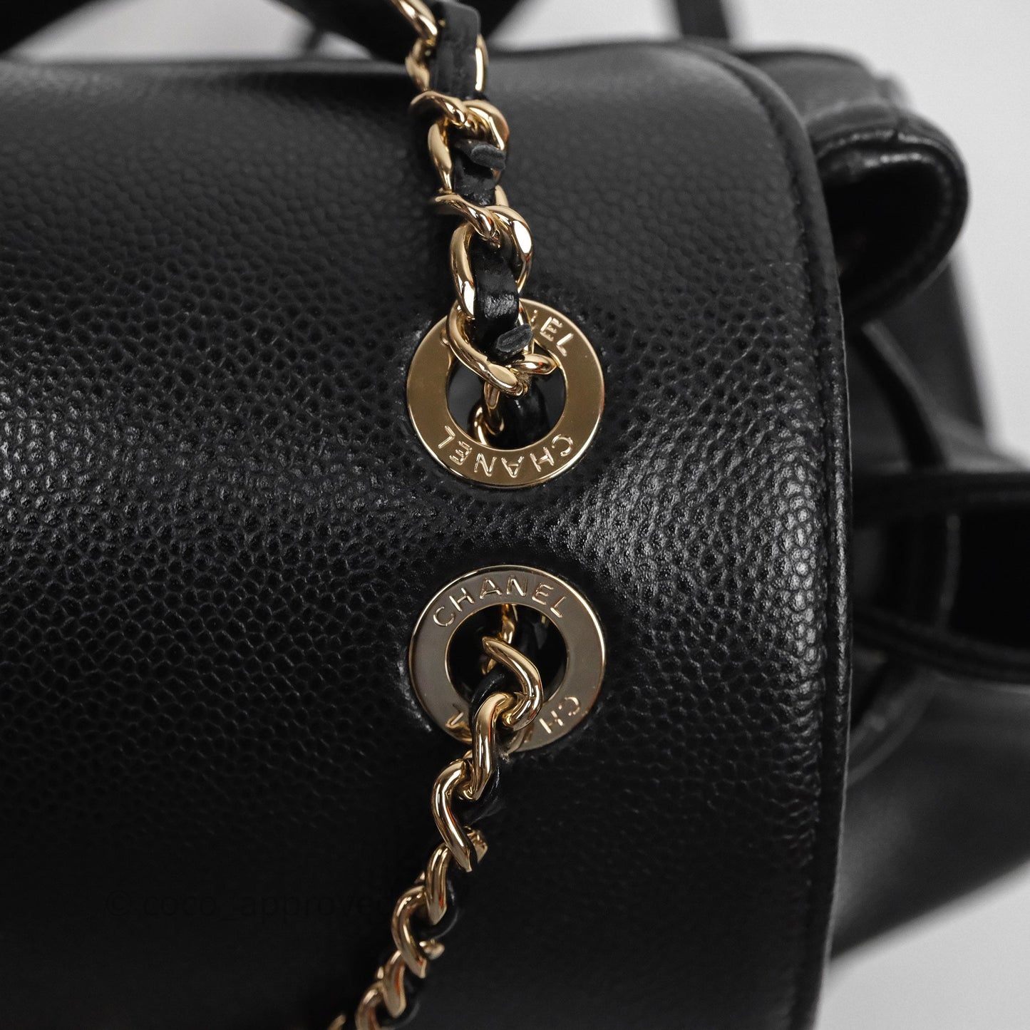 Chanel Quilted Business Affinity Backpack Black Caviar Light Gold Hardware