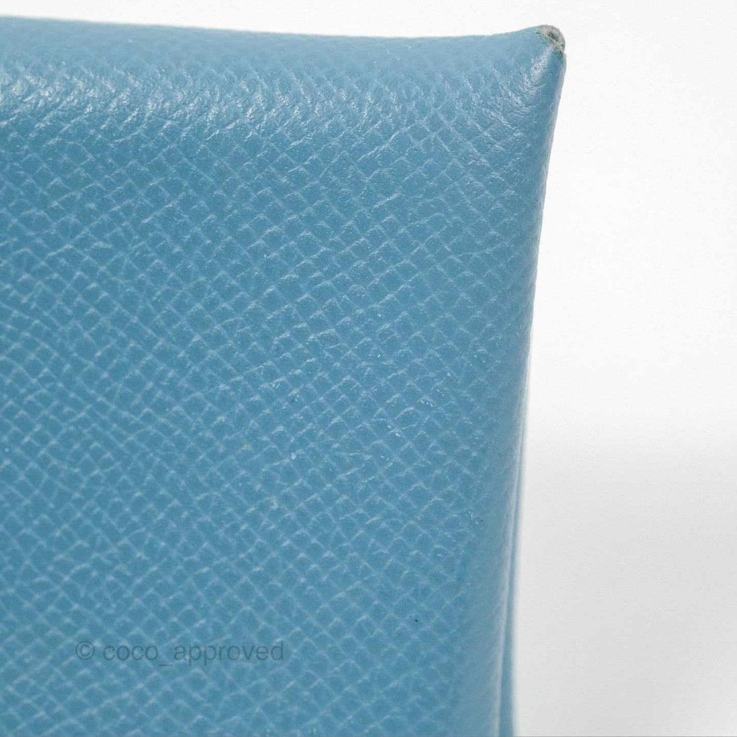 Hermès Calvi Card Holder Blue Epsom