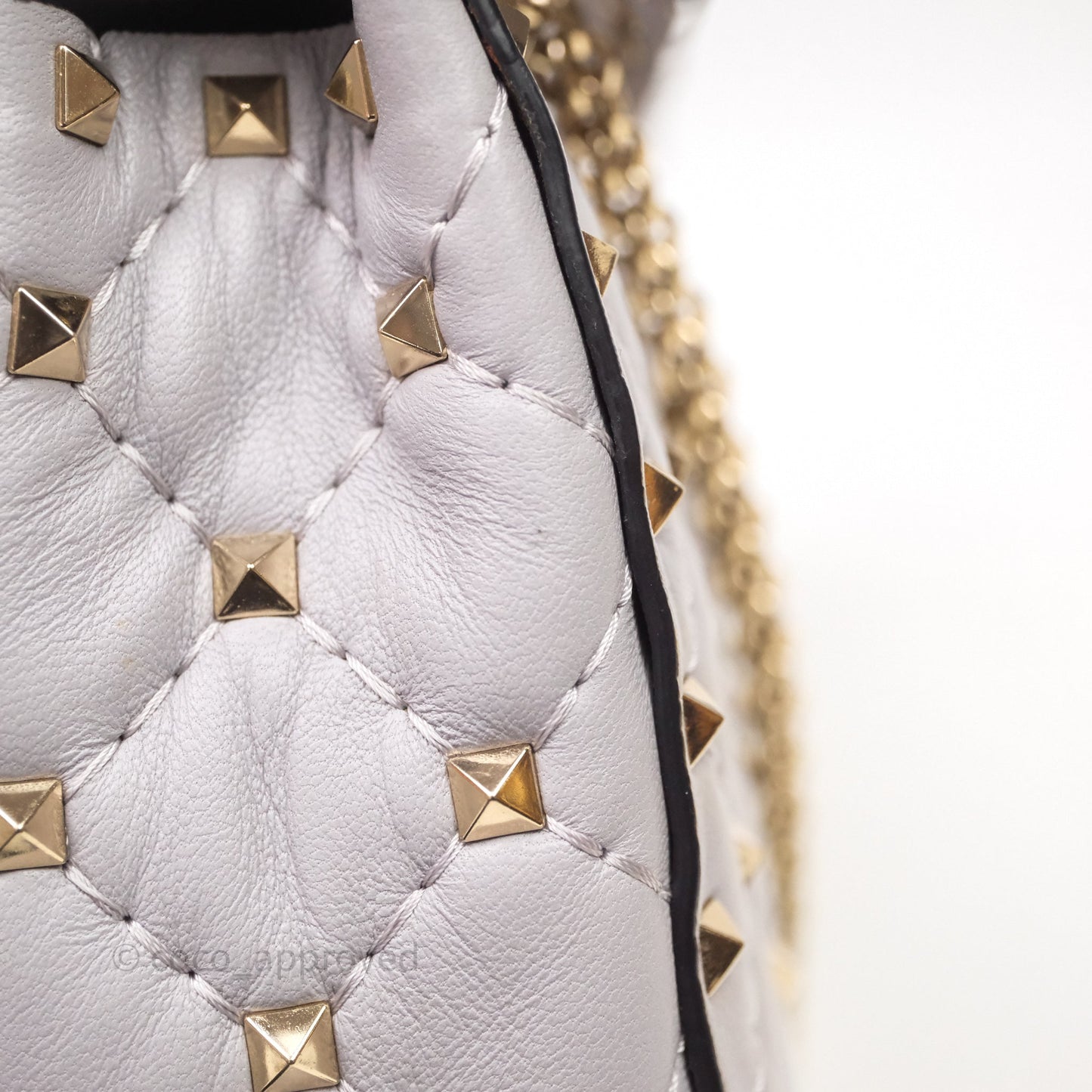 Valentino Small Nappa Rockstud Spike Bag Grey Gold Hardware