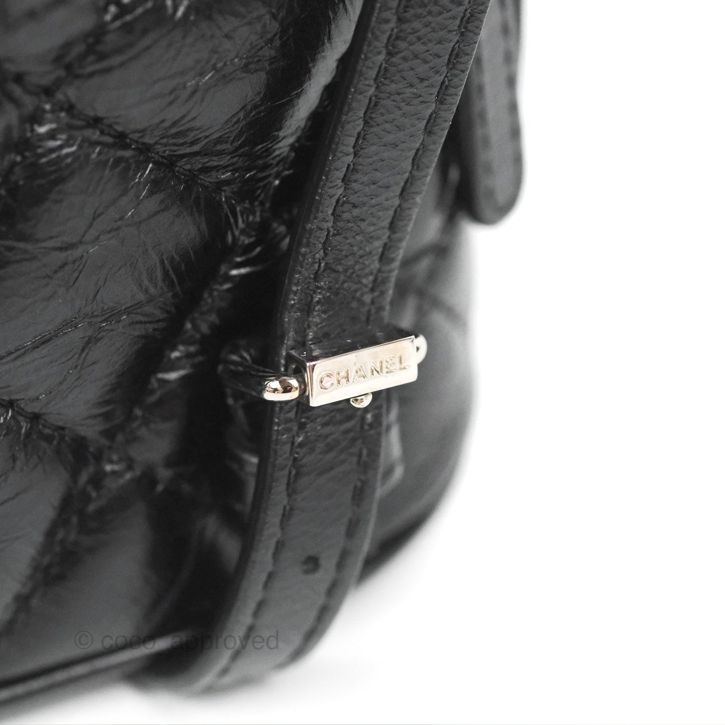 Chanel Aquarium PVC Backpack Black Crumpled Calfskin Silver Hardware