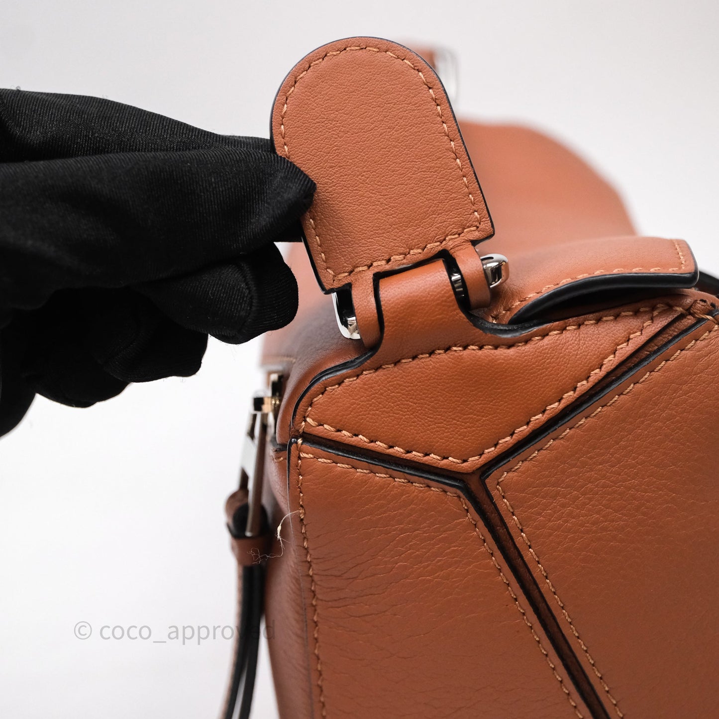 Loewe Small Puzzle Bag Tan Calfskin Gold Hardware