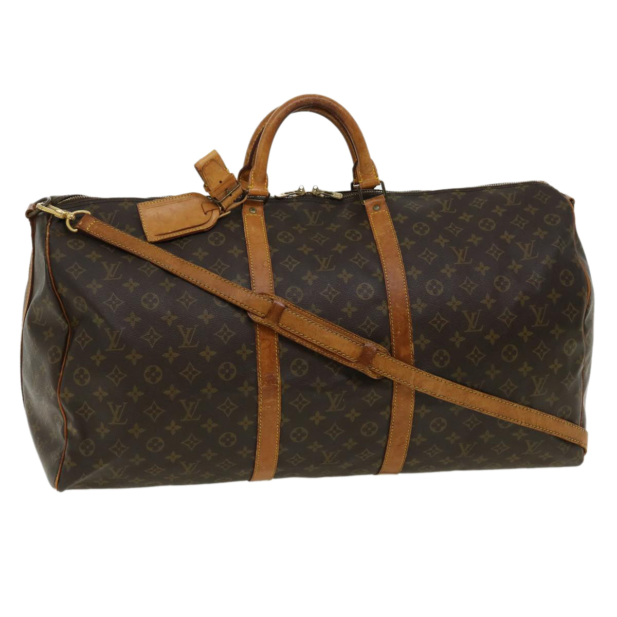 LOUIS VUITTON Monogram Keepall Bandouliere 60 Boston Bag M41412 LV 31301