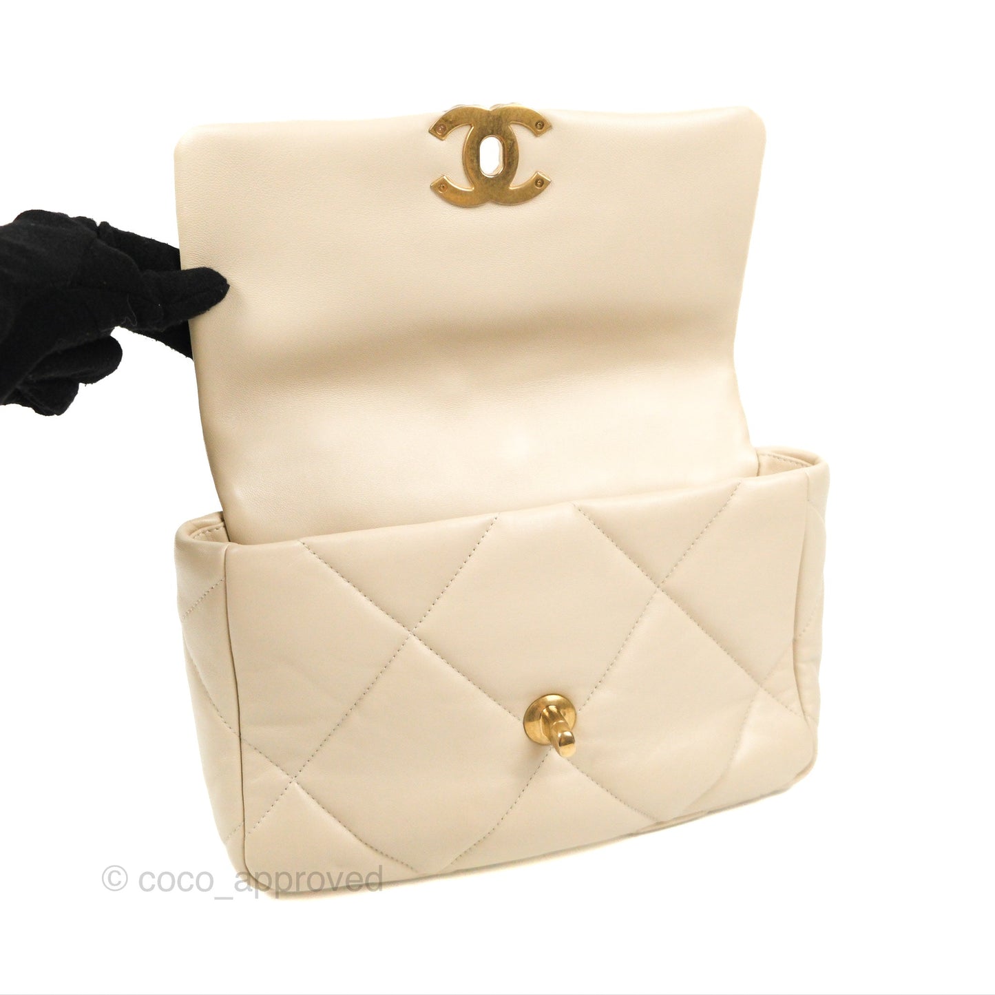Chanel 19 Small Ivory Beige Mixed Hardware