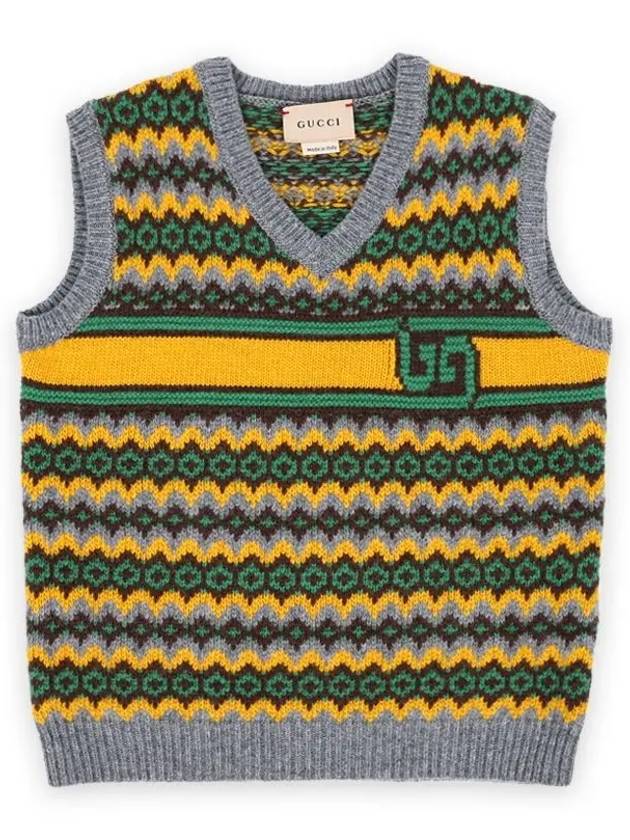 Luxury Gucci Trending 2025 Kids Wool Jacquard Vest