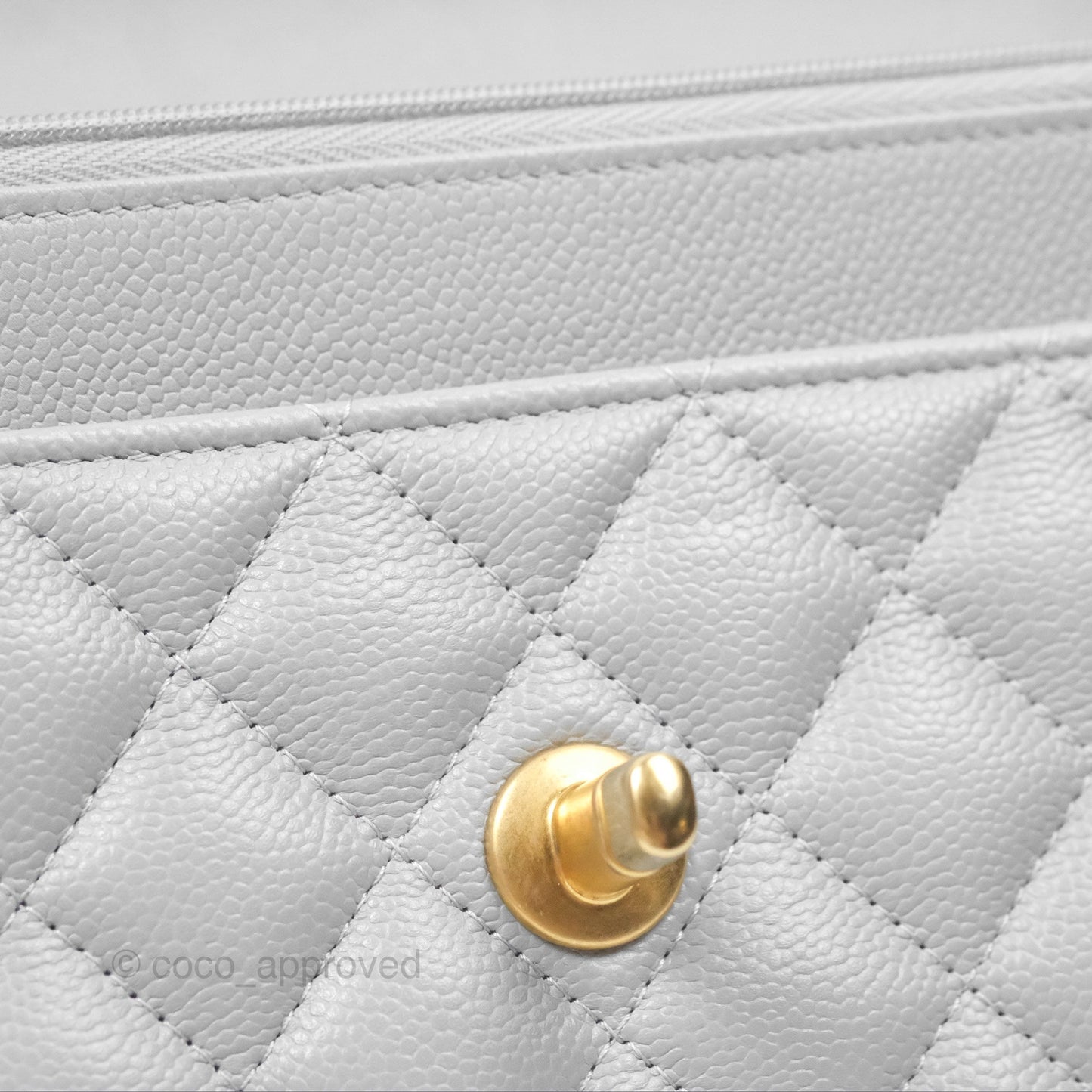 Chanel Heart Adjustable Chain WOC Grey Caviar Aged Gold Hardware