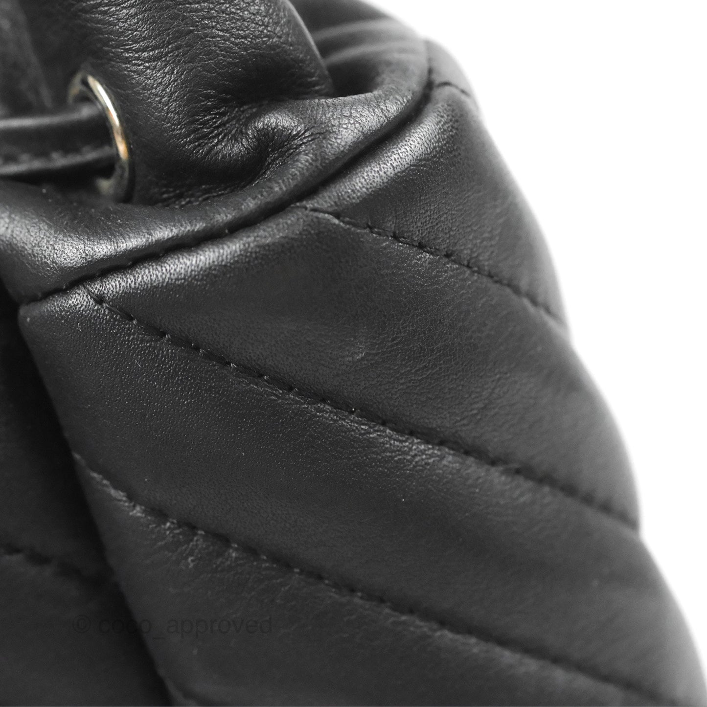 Chanel Medium Chevron Urban Spirit Backpack Black Calfskin Silver Hardware