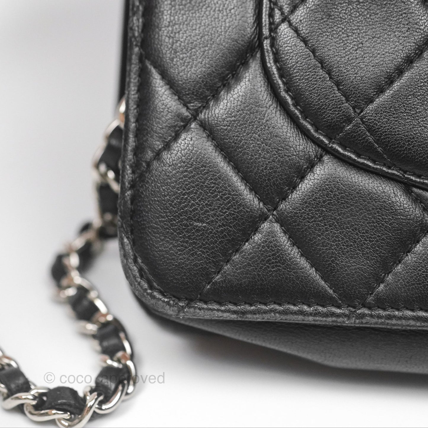 Chanel Quilted Wallet on Chain WOC Black Lambskin Palladium Hardware