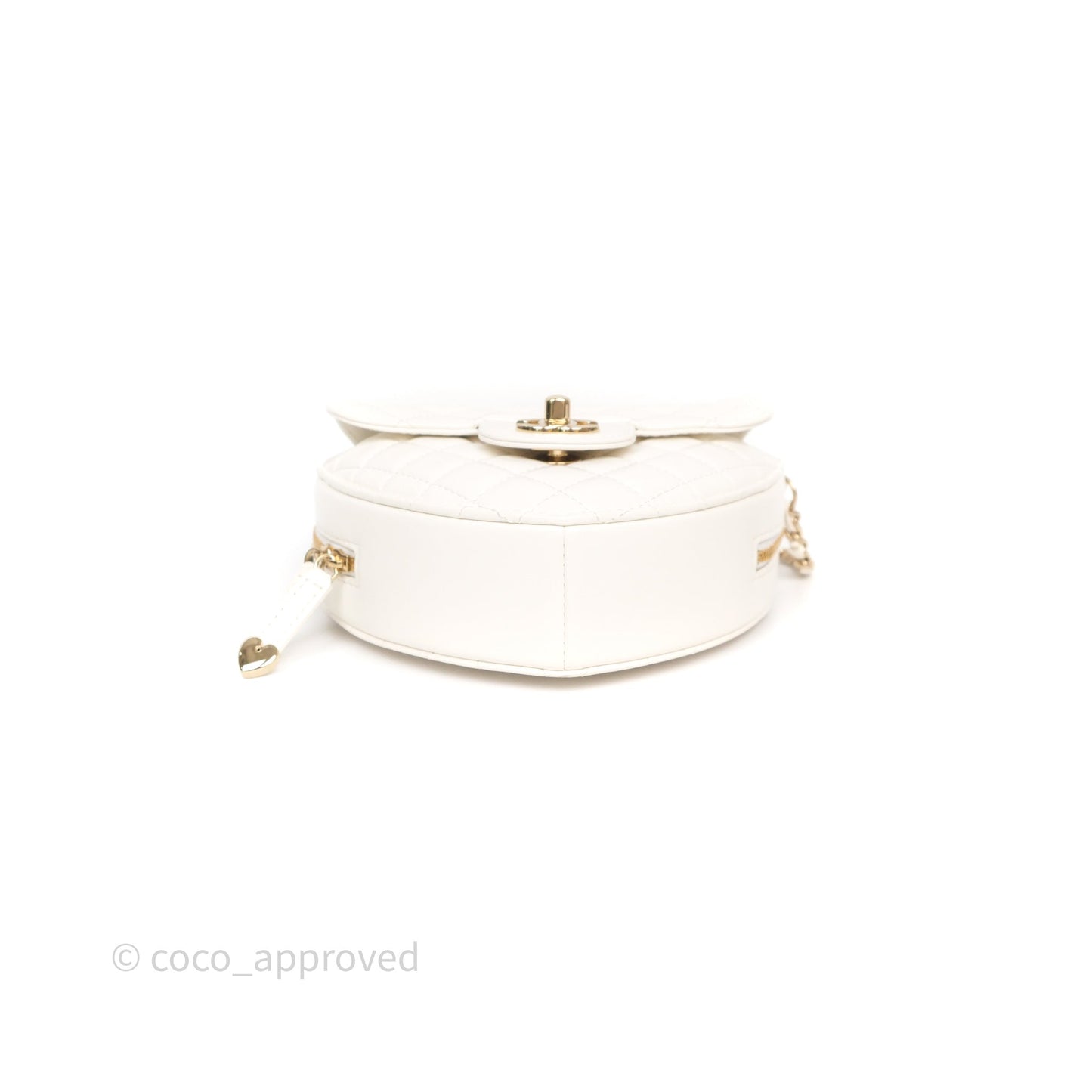 Chanel Large Heart Bag White Lambskin Gold Hardware