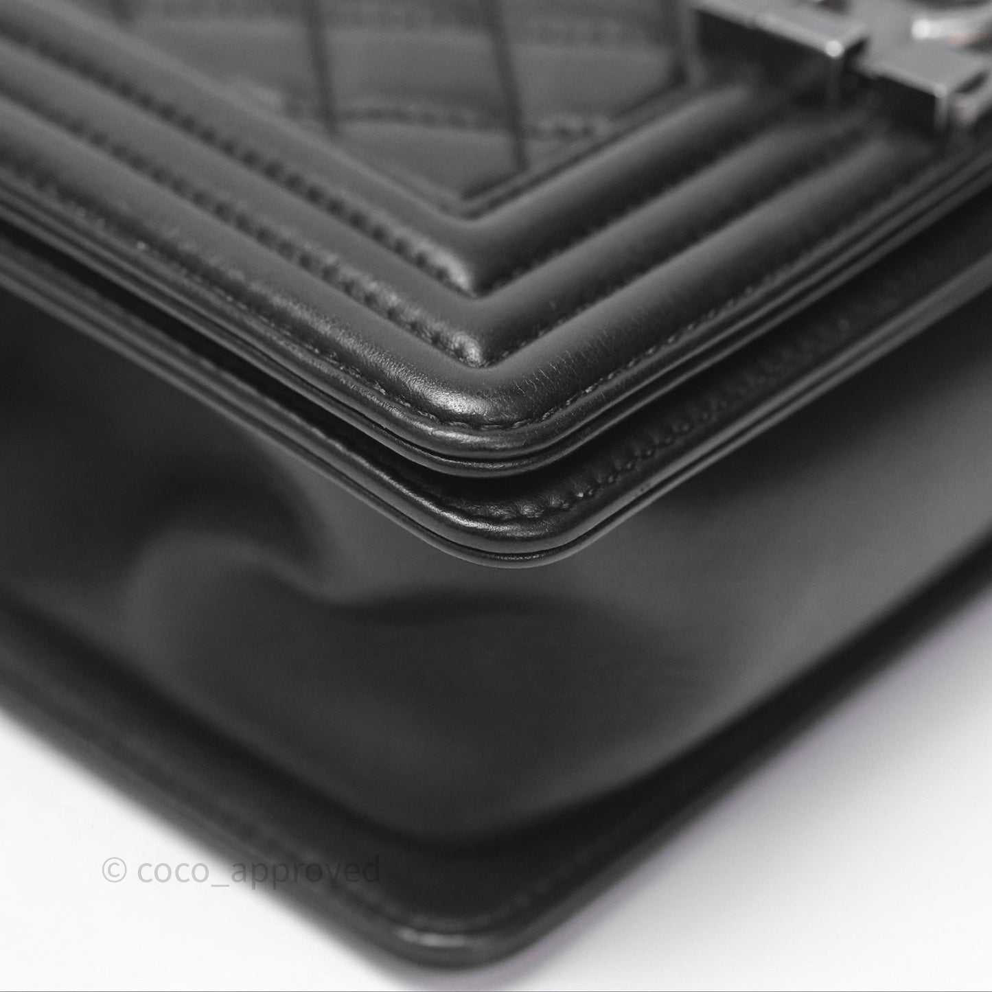 Chanel Small Boy Black Lambskin Ruthenium Hardware