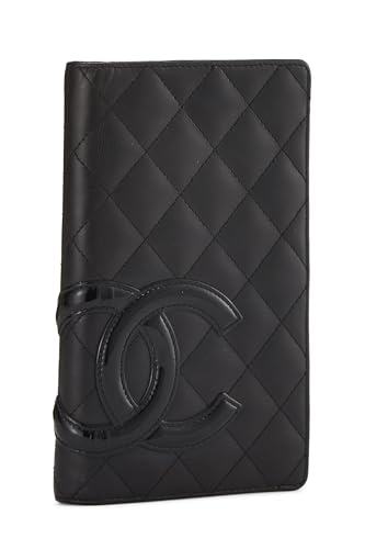 Chanel,  Black Quilted Calfskin Cambon Ligne Long Wallet, Black