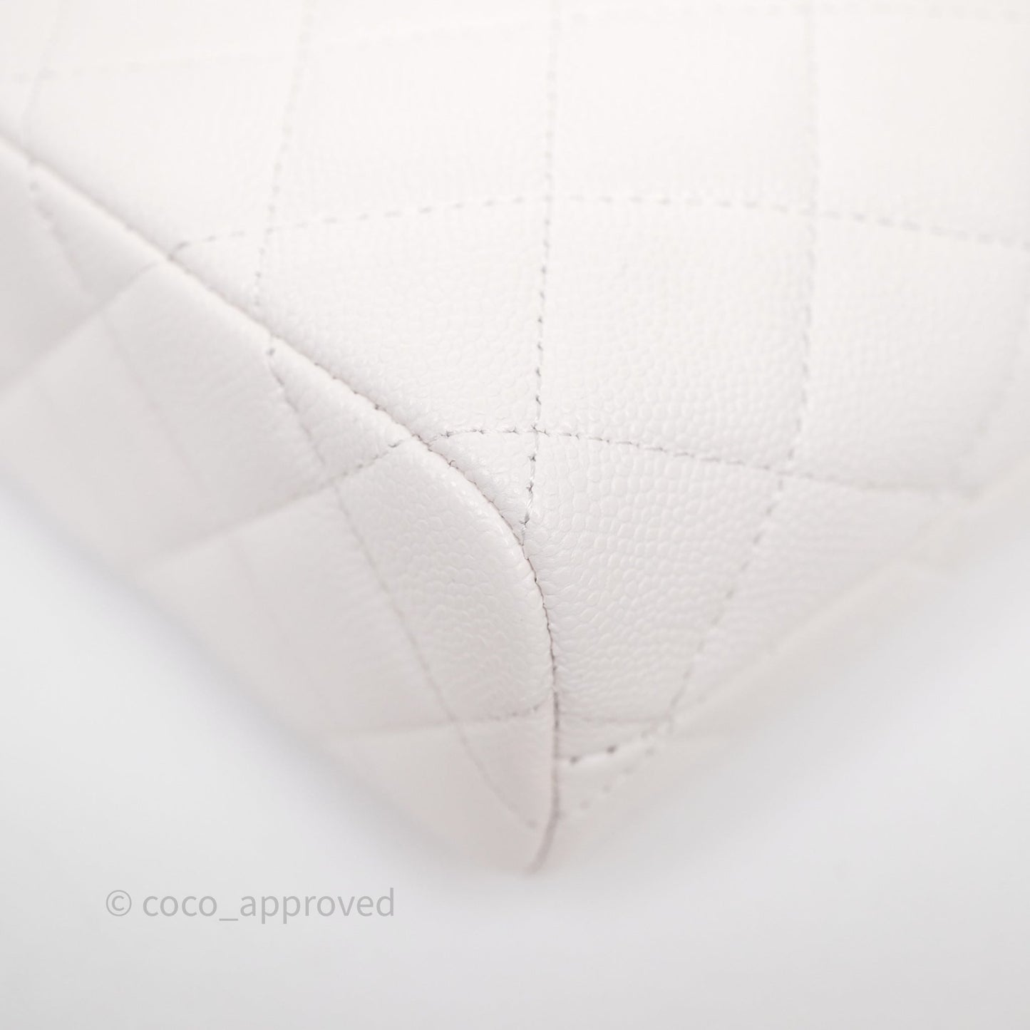 Chanel Quilted Hobo With Chain White Caviar Gold Hardware